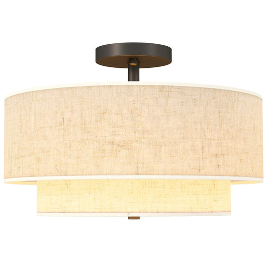 ZOEE HOME – LED Deckenleuchte mit Stoffschirm, Modern, Beige